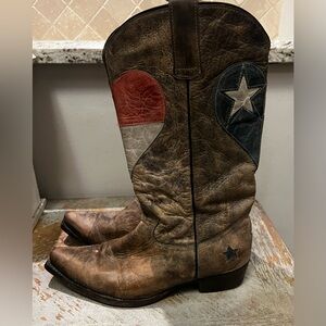 Matisse Vintage Leather Cowboy Boots Texas Pride Star Western Women’s Size 11